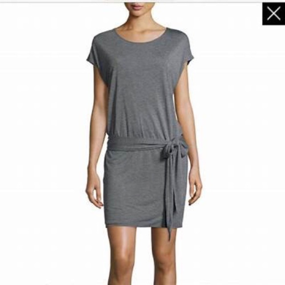 Haute Hippie, NWT, Draped Low-Back Gray Graphite Mini Dress, Size Medium - Picture 2 of 6